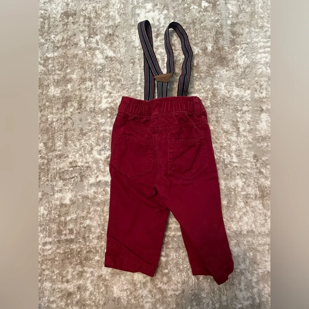 Carter's Red Baby pants with suspenders size 6M - Picture 2 of 4